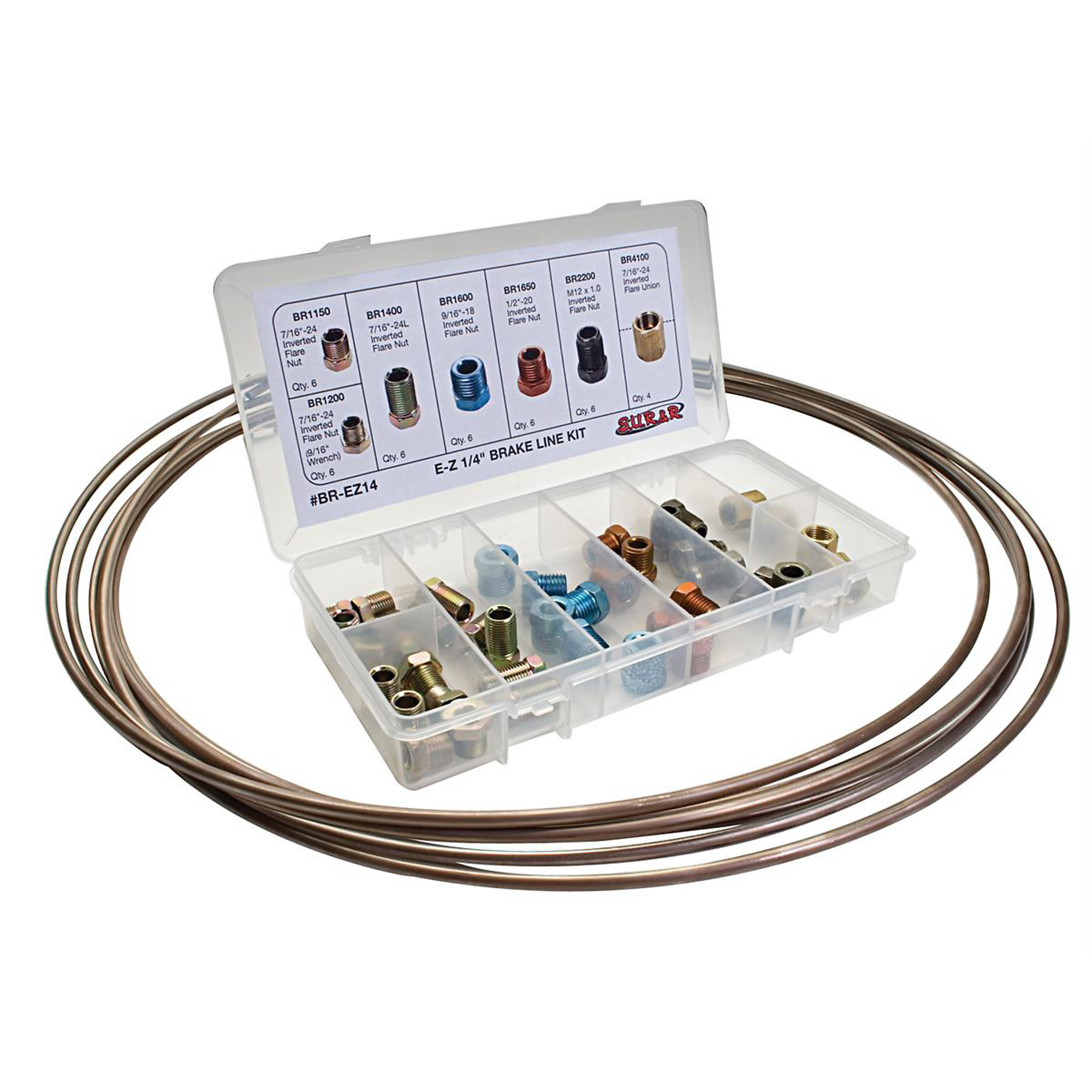 S.U.R. E-Z Brake Line Replacement Kit — 1/4in. Flexible Brake Tubing, 3000 PSI, DOT Standard Compliant, Model# SRRBR-EZ14